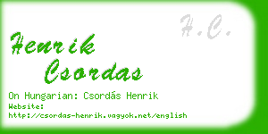 henrik csordas business card