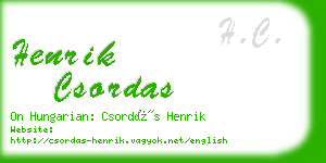 henrik csordas business card